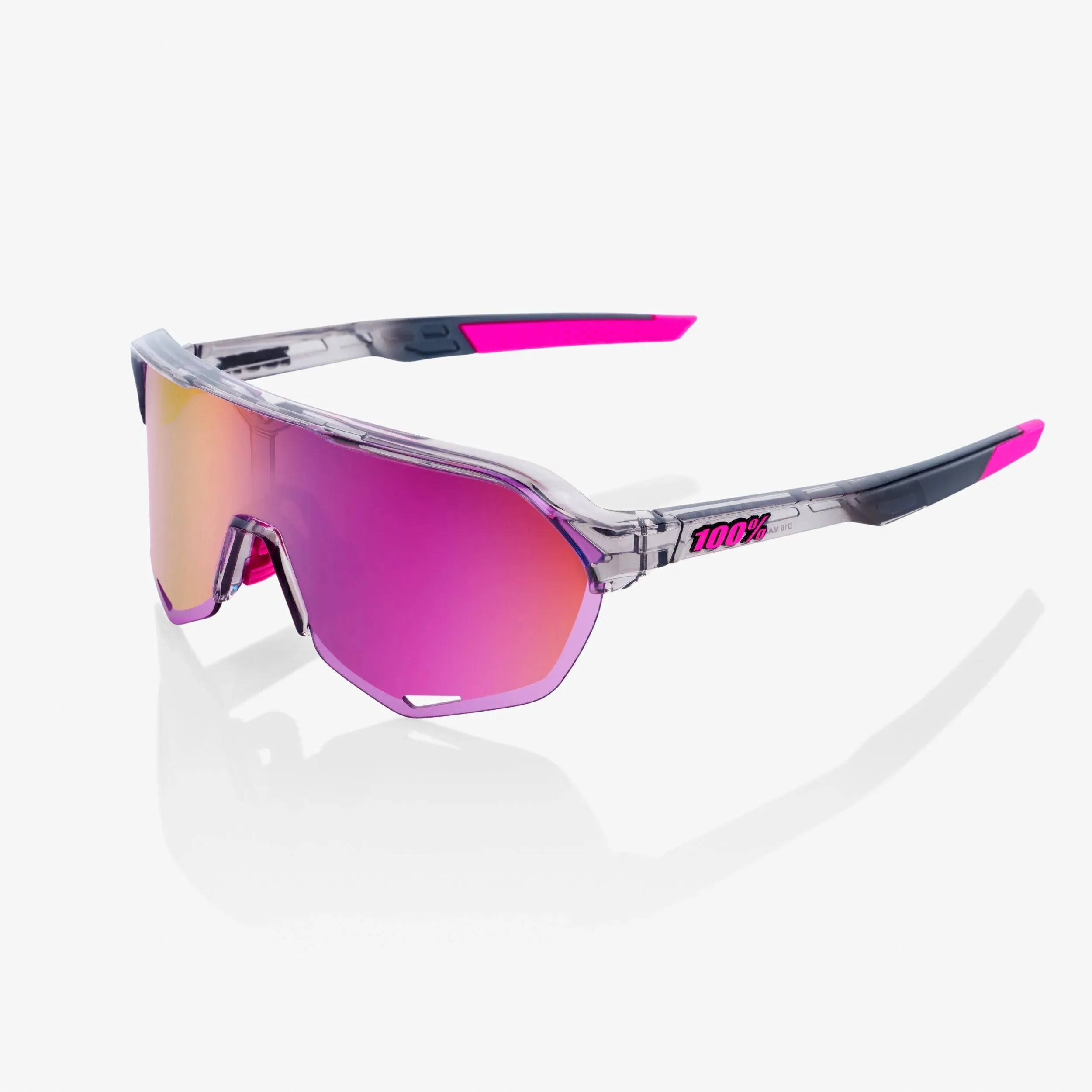100% S2 Tokyo Night Sunglasses, Purple Multilayer Mirror Lens