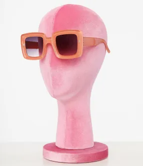 1970s Orange Square Sunglasses