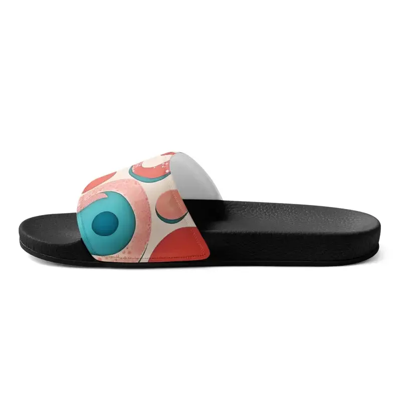 Abstract Colorful Circles Womens Slides