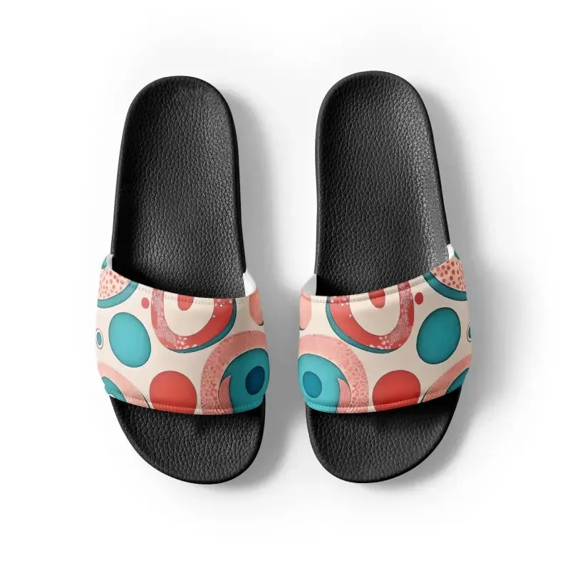 Abstract Colorful Circles Womens Slides