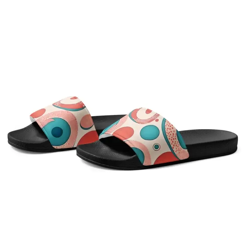 Abstract Colorful Circles Womens Slides