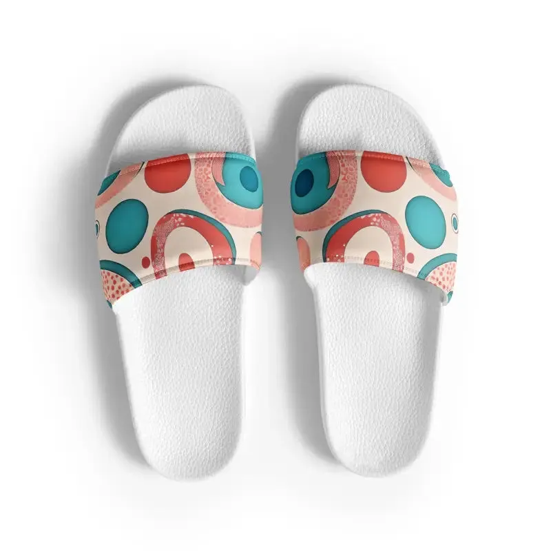 Abstract Colorful Circles Womens Slides