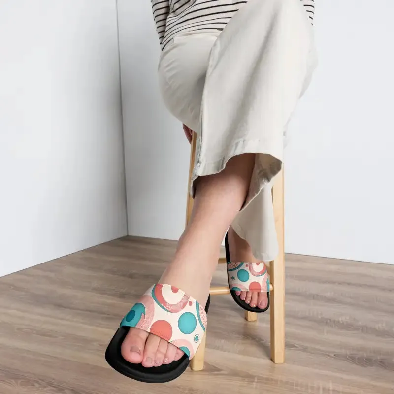 Abstract Colorful Circles Womens Slides