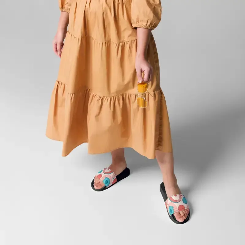 Abstract Colorful Circles Womens Slides