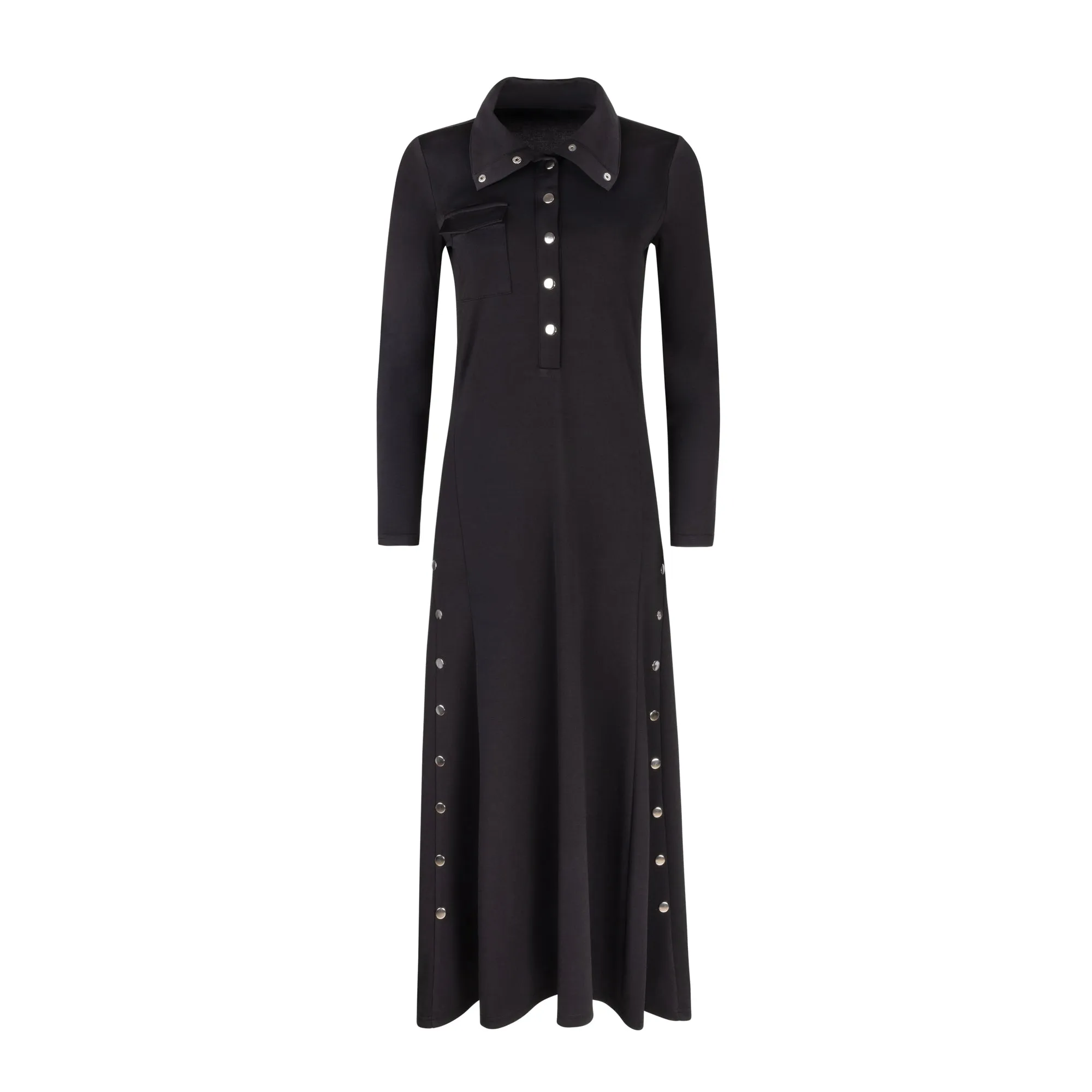Accented Button Robe | Black [Final Sale]
