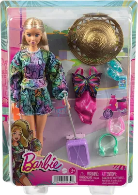 Barbie Travel Playset with Fashionistas Travel Doll
