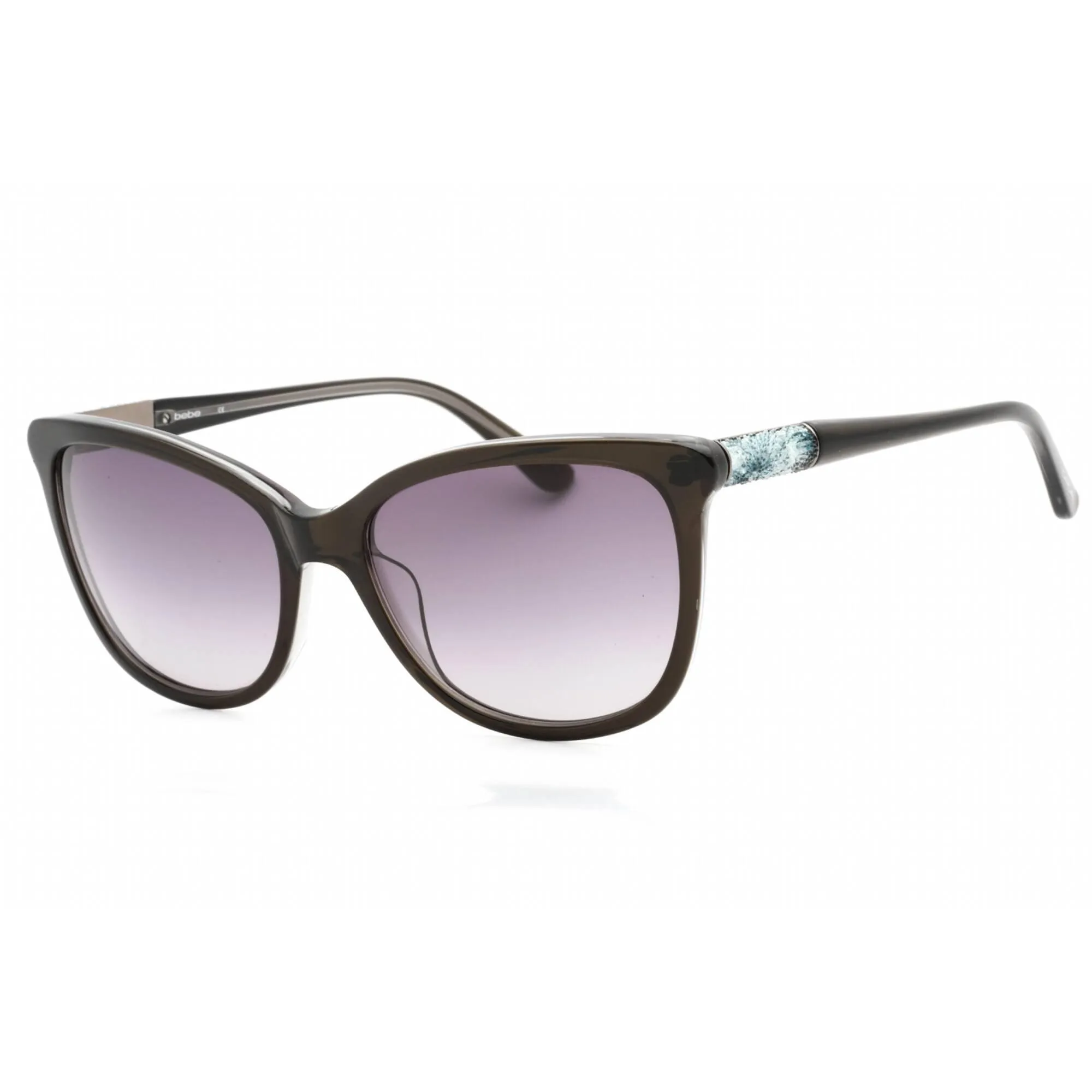 Bebe Women's Sunglasses - Jet Plastic Rectangular Fixed Nose Pads Frame | BB7197 001