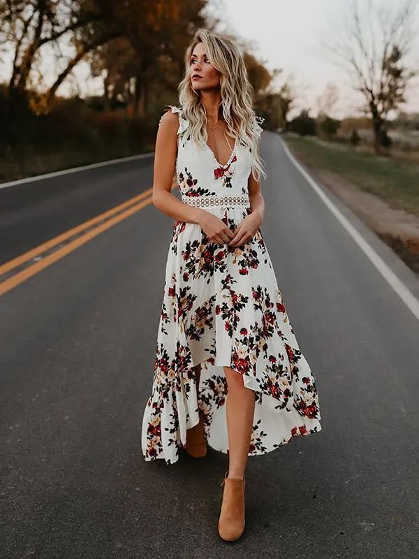 Bella - Robe Maxi Vintage Sexy à Imprimé Floral Fiesta