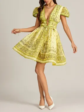 Belvela - Mini-robe imprimée avec décolleté