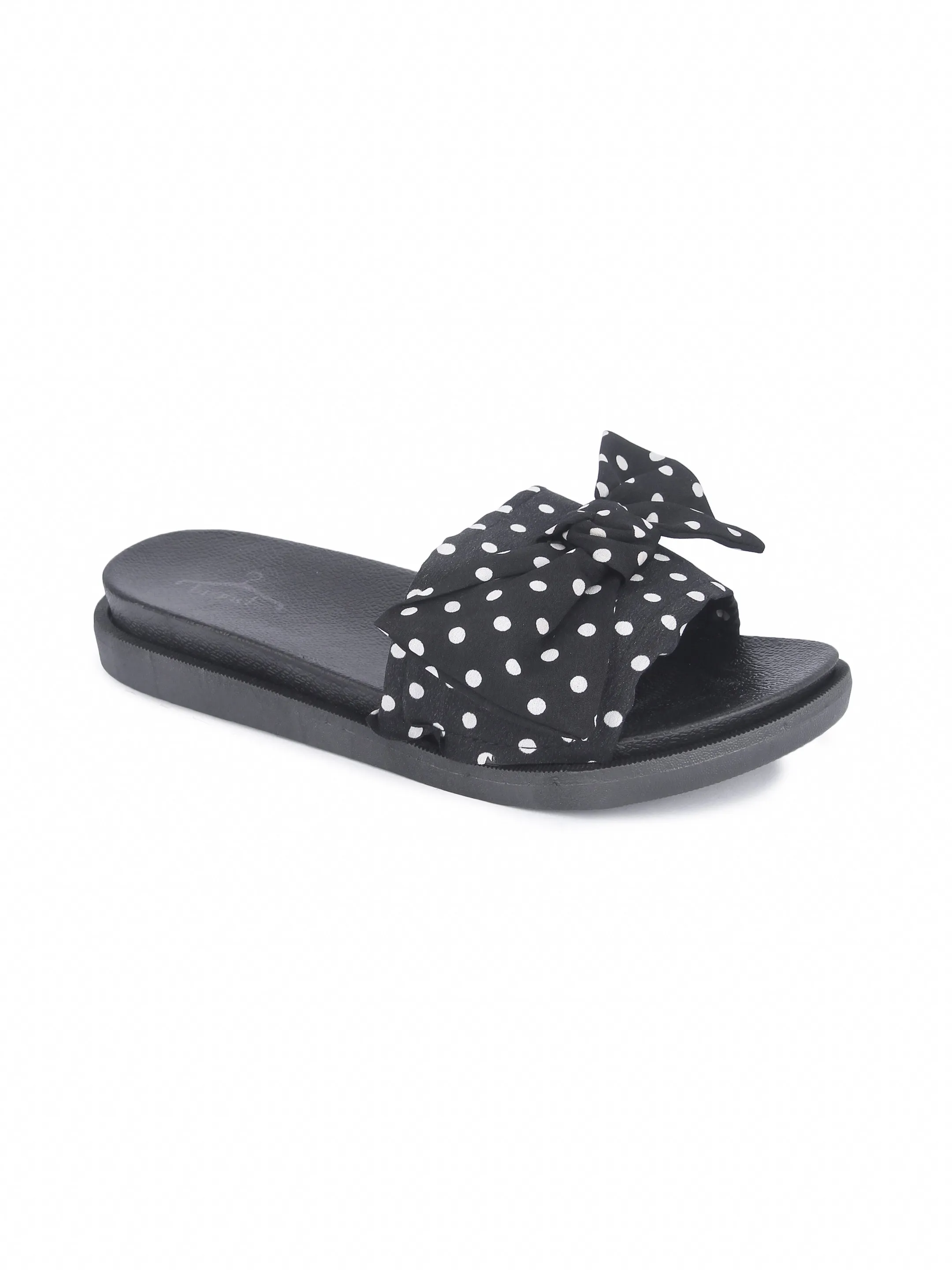 Brauch Women's Black Polka Bow Slides