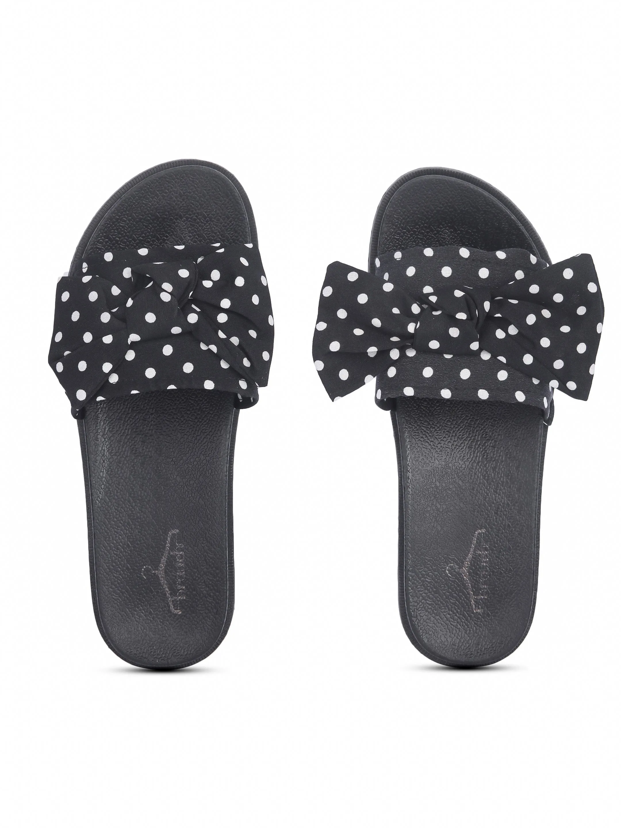 Brauch Women's Black Polka Bow Slides