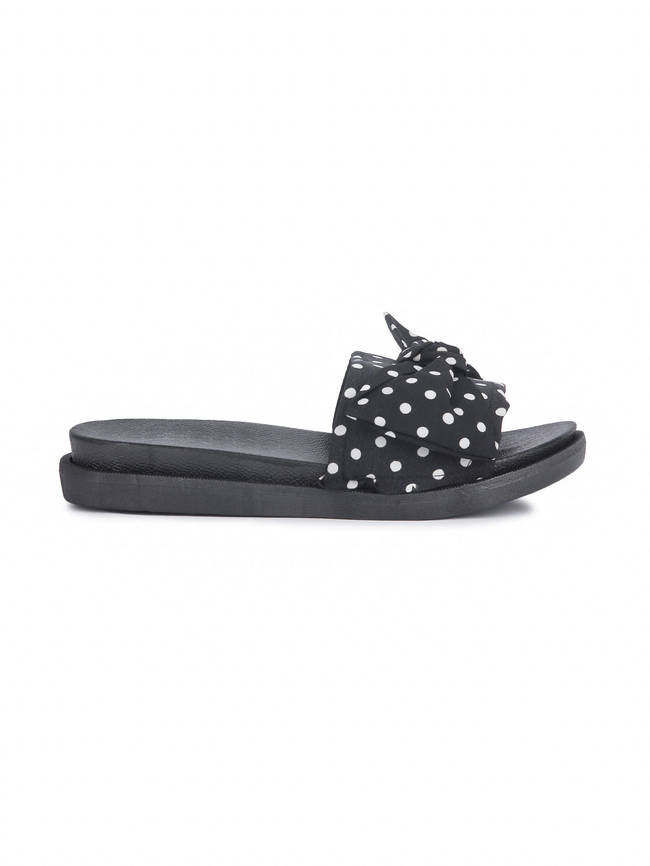 Brauch Women's Black Polka Bow Slides