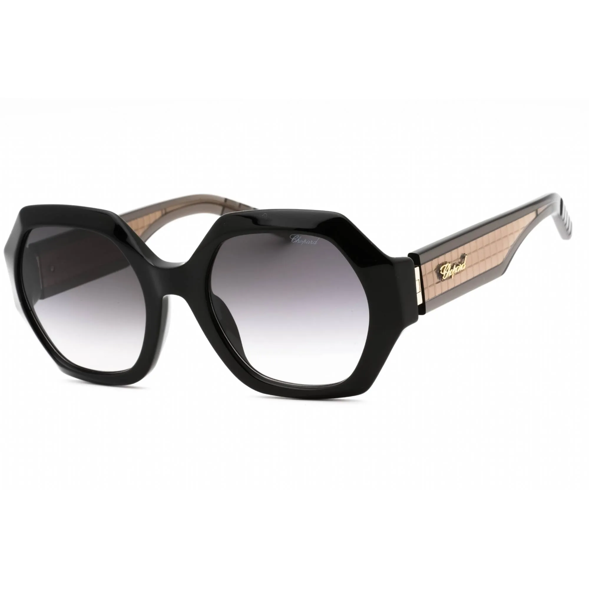 Chopard Women's Sunglasses - Black Acetate Geometric Frame Grey Lens | SCH362M 0BLK