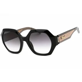 Chopard Women's Sunglasses - Black Acetate Geometric Frame Grey Lens | SCH362M 0BLK