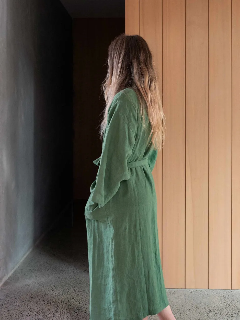 Citta linen robe - Spearmint