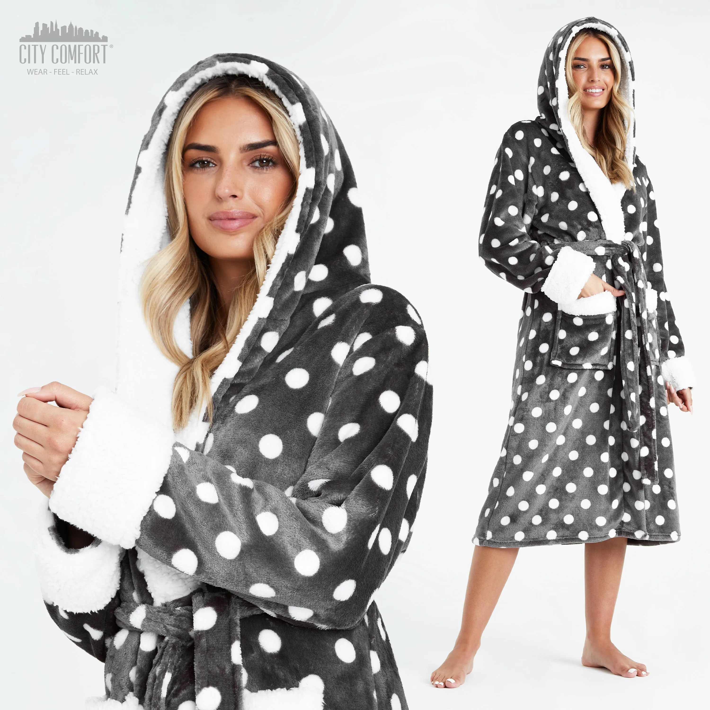 CityComfort Dressing Gowns For Women, Soft Fleece Women's Robes