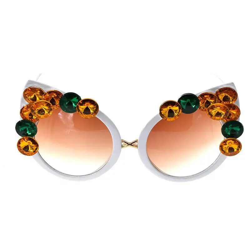 Clelia Retro Clip-On Sunglasses UV400 Protection Vintage Style