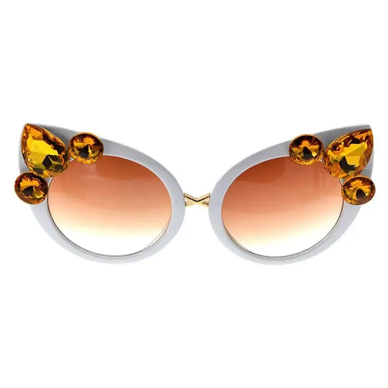 Clelia Retro Clip-On Sunglasses UV400 Protection Vintage Style