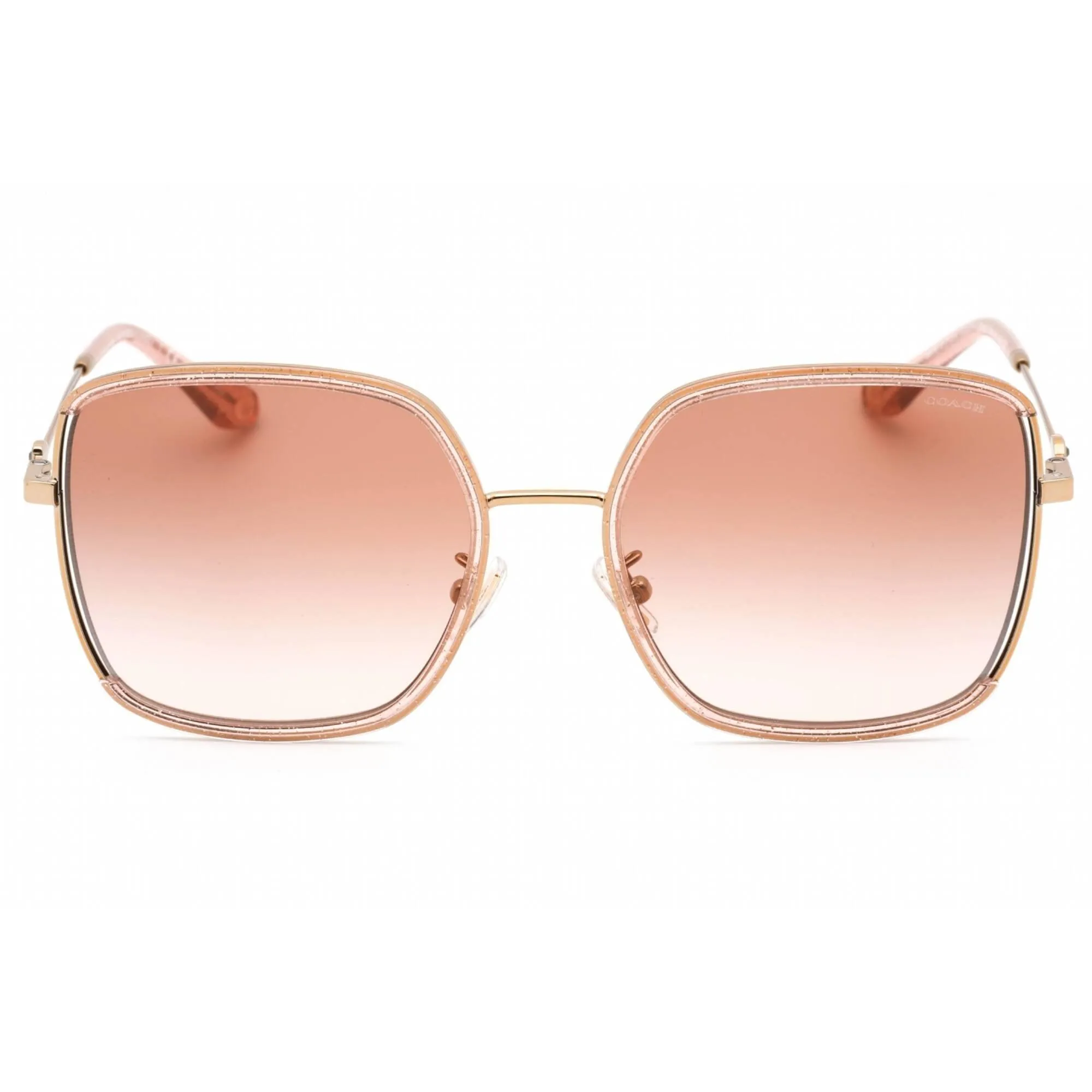 Coach Women's Sunglasses - Pink Glitter Lens Rose Gold Metal Frame | 0HC7139BD 940813