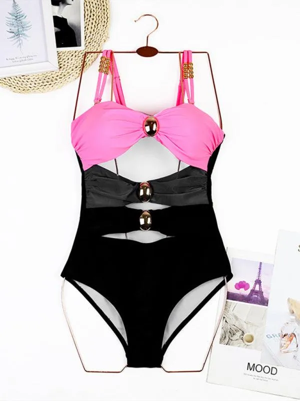 Coastal Chic Cut-Out Swimwear and Sarong Ensemble