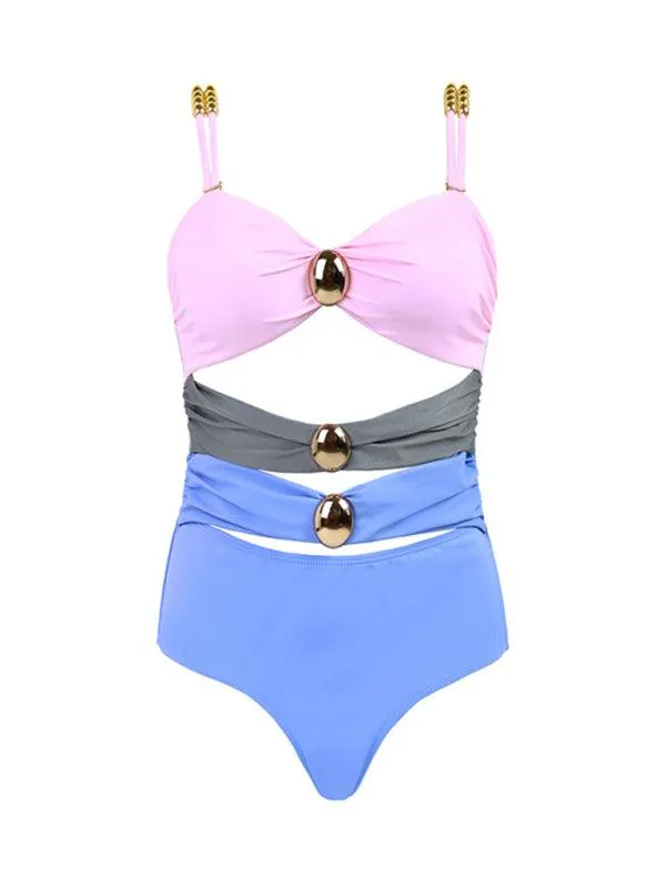 Coastal Chic Cut-Out Swimwear and Sarong Ensemble
