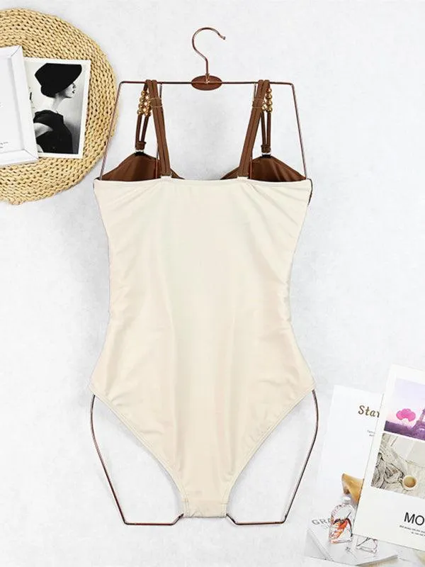 Coastal Chic Cut-Out Swimwear and Sarong Ensemble