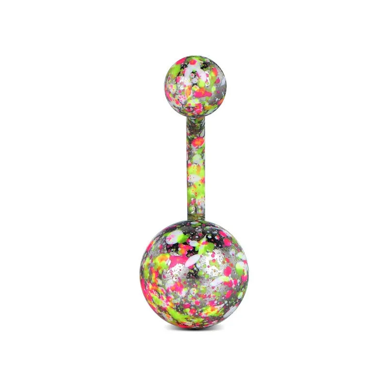Colorful Balls 14G Stainless Belly Ring