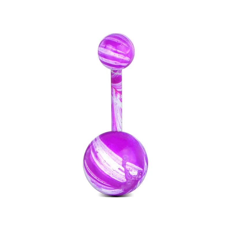 Colorful Balls 14G Stainless Belly Ring