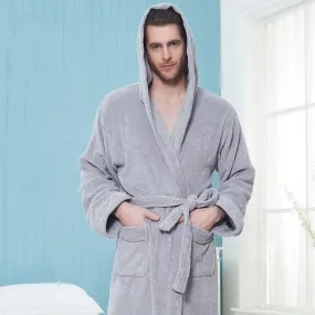 Cozy Elegance Unisex Cotton Hooded Kimono Robe for Winter