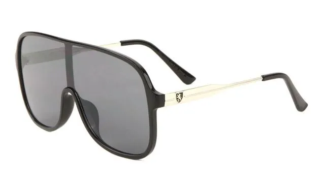 Designer Retro Clubbing Flat Top Shield Pilot Sunglasses for Men