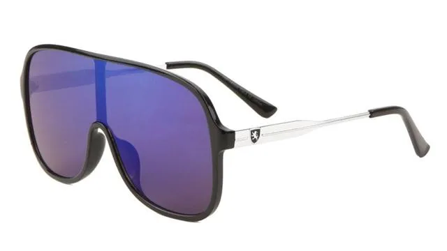 Designer Retro Clubbing Flat Top Shield Pilot Sunglasses for Men