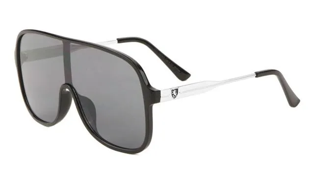 Designer Retro Clubbing Flat Top Shield Pilot Sunglasses for Men