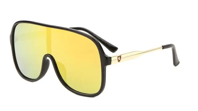 Designer Retro Clubbing Flat Top Shield Pilot Sunglasses for Men