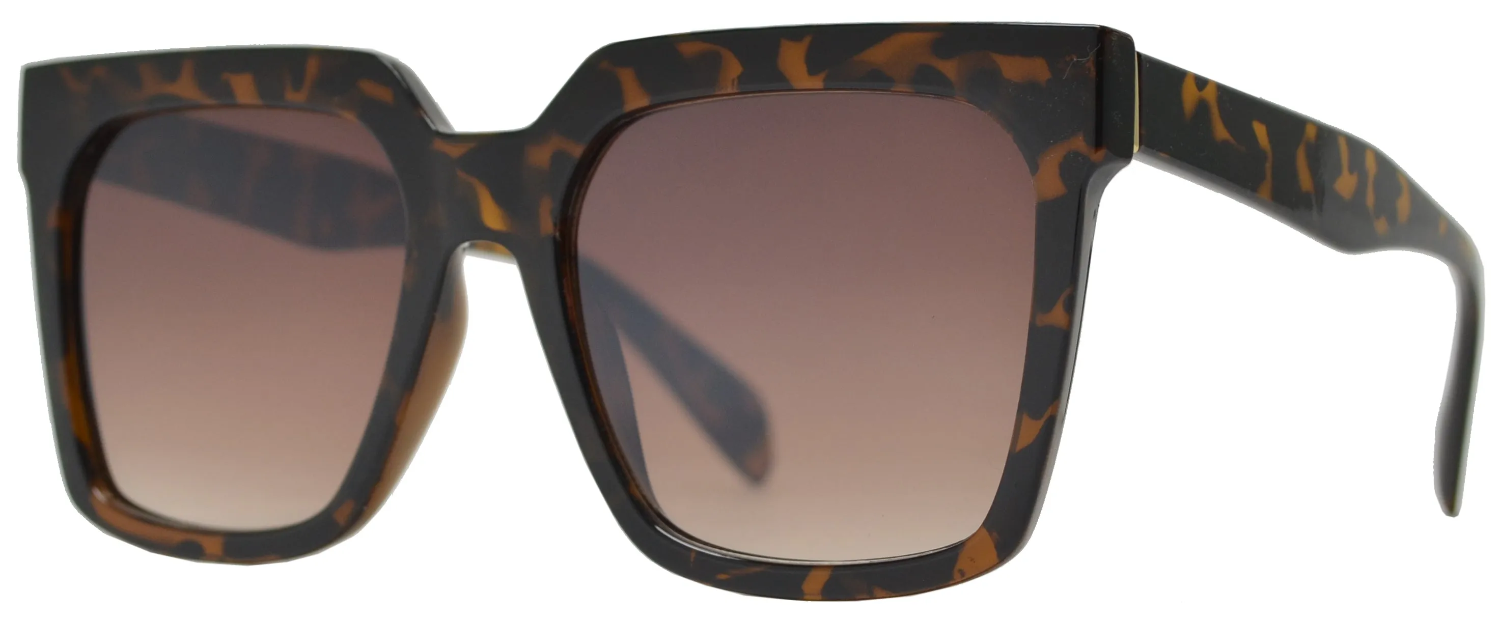 FC 6513 - Retro Large Square Plastic Sunglasses with Flat Lens