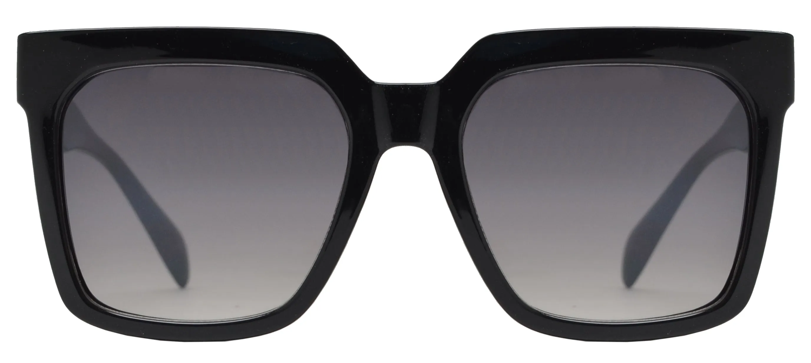 FC 6513 - Retro Large Square Plastic Sunglasses with Flat Lens