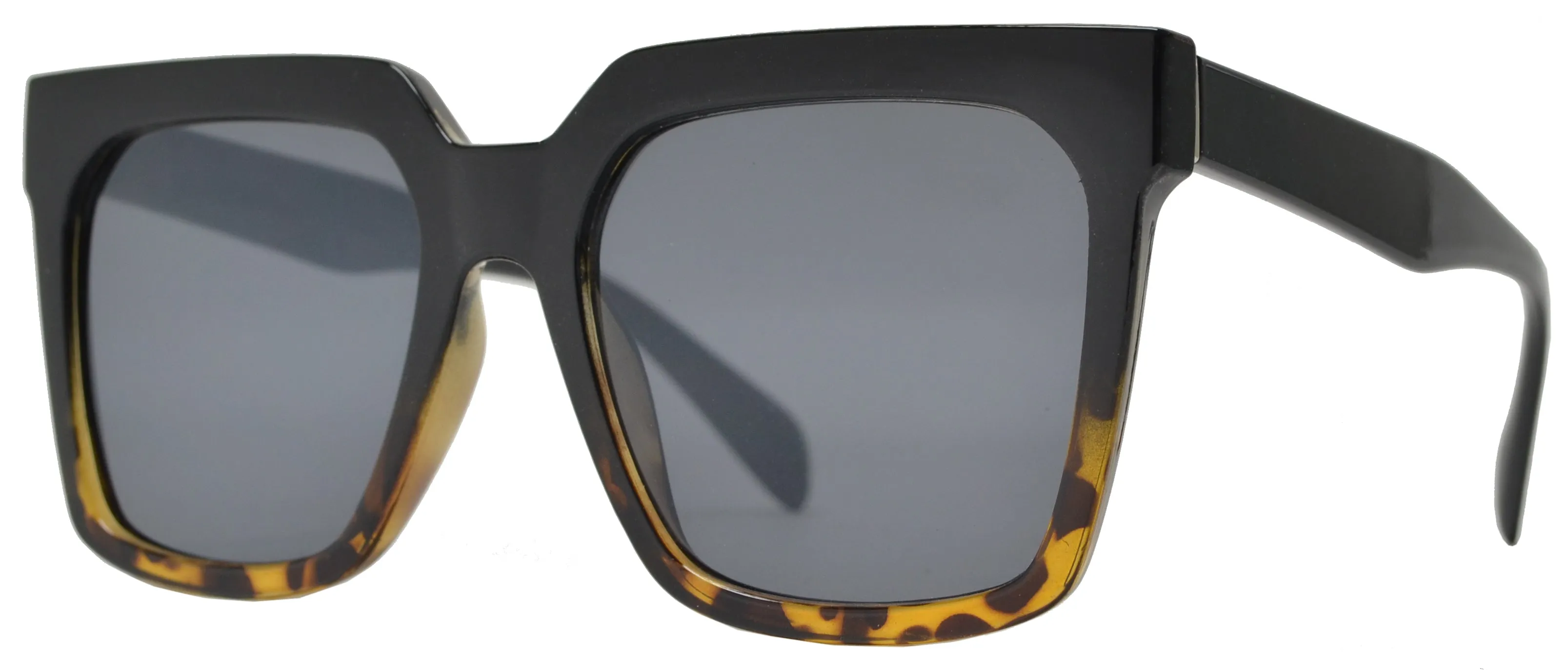 FC 6513 - Retro Large Square Plastic Sunglasses with Flat Lens