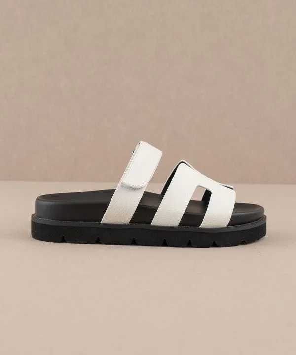 FINAL SALE White Strappy Comfy Slides