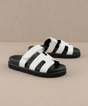 FINAL SALE White Strappy Comfy Slides