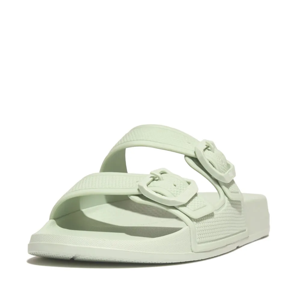 FitFlop iQushion Two Bar Buckle Slides Sagebrush