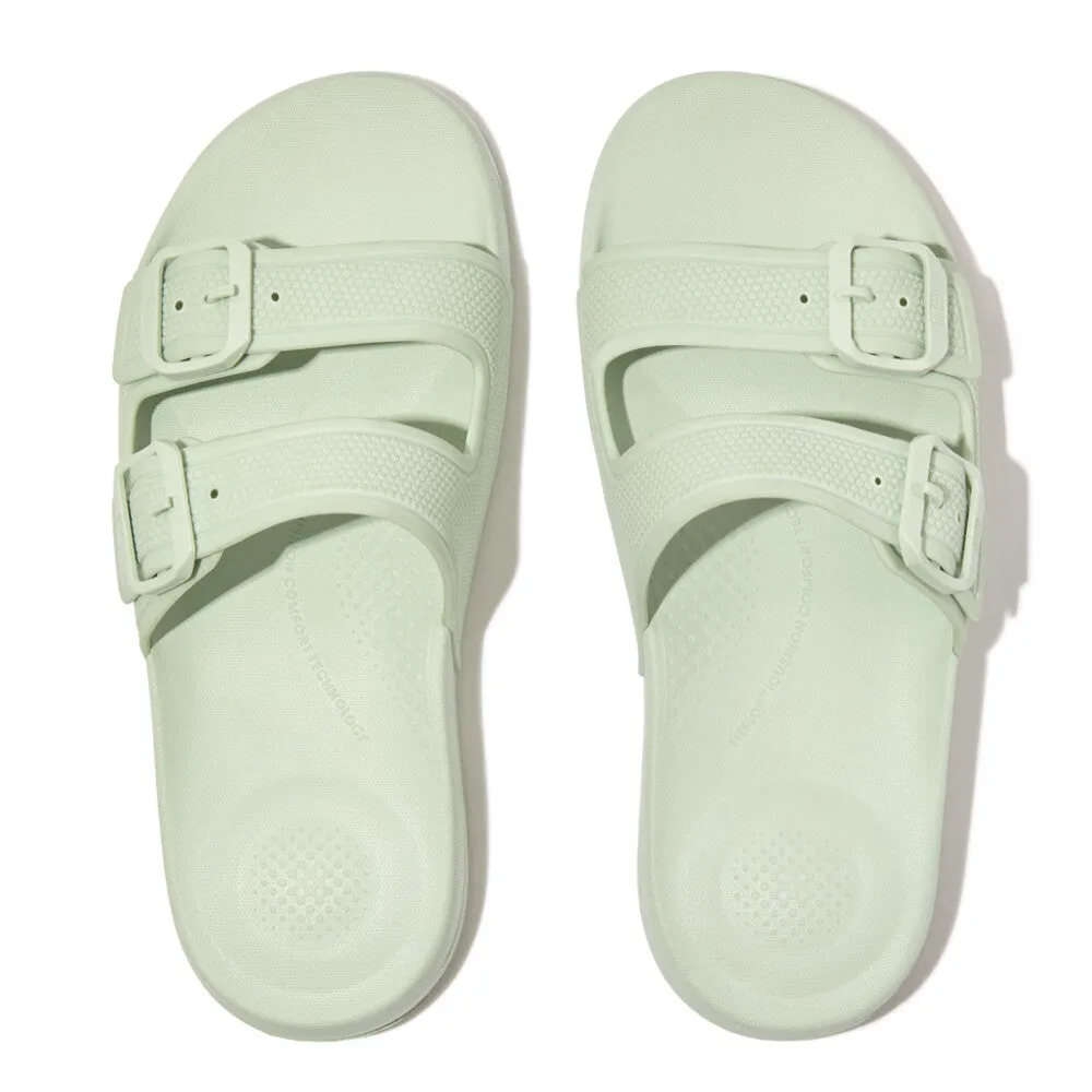 FitFlop iQushion Two Bar Buckle Slides Sagebrush