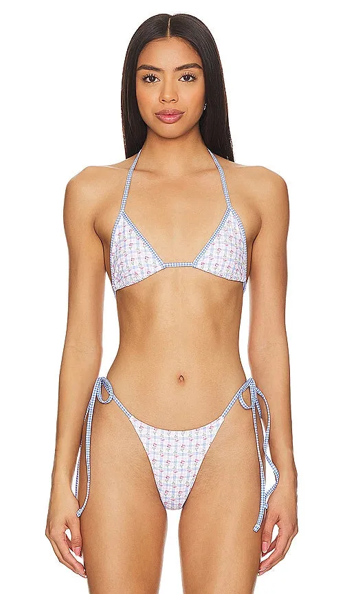Frankies Bikinis Nick Top in Blue,Pink