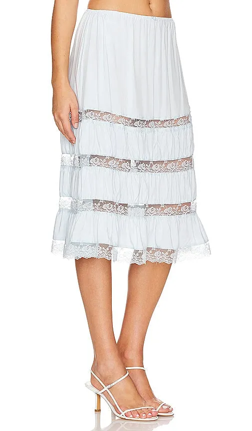 Frankies Bikinis Solstice Midi Skirt in Baby Blue