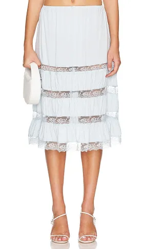 Frankies Bikinis Solstice Midi Skirt in Baby Blue