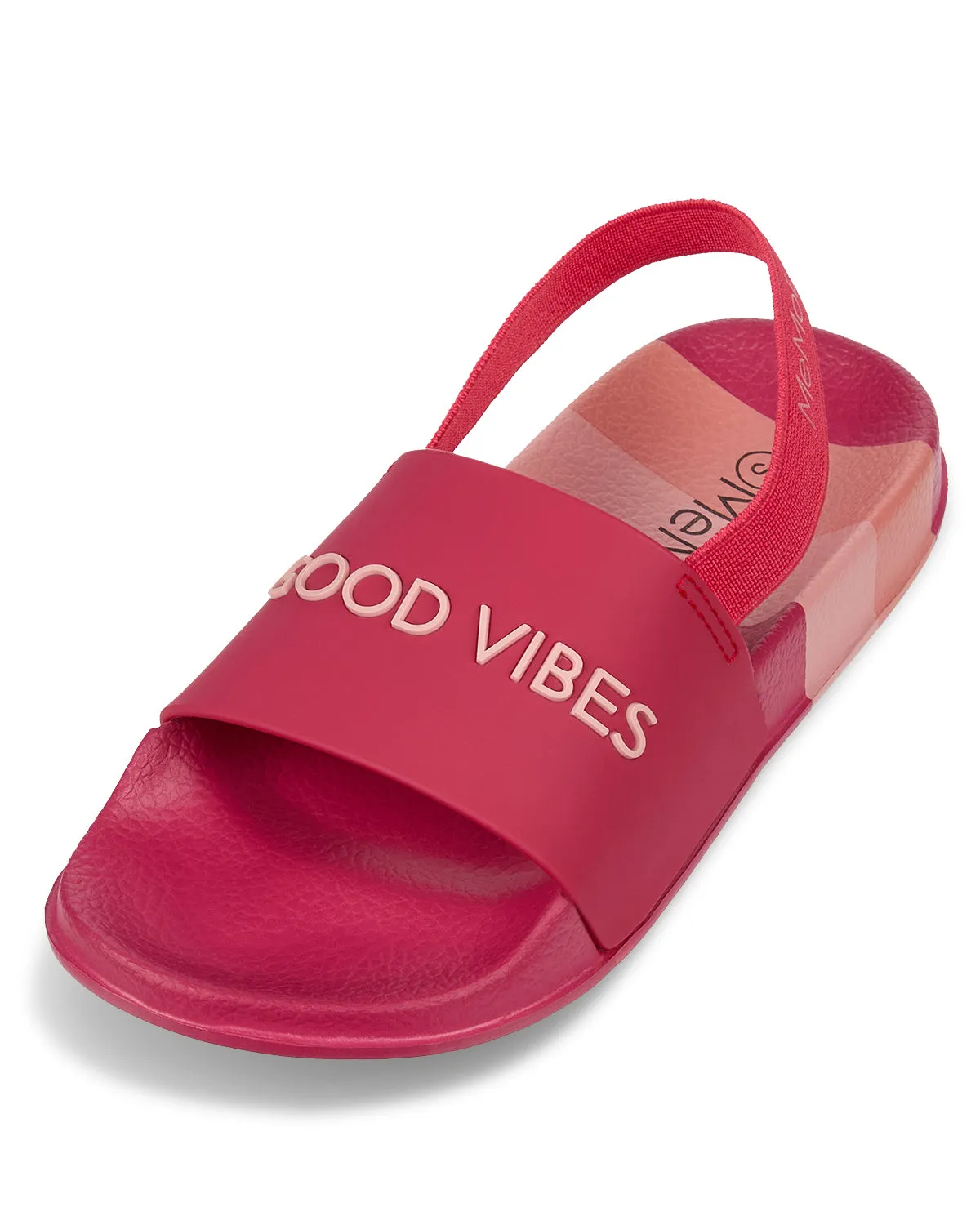 Girls Striped Super-Soft "Good Vibes" Slide Sandal