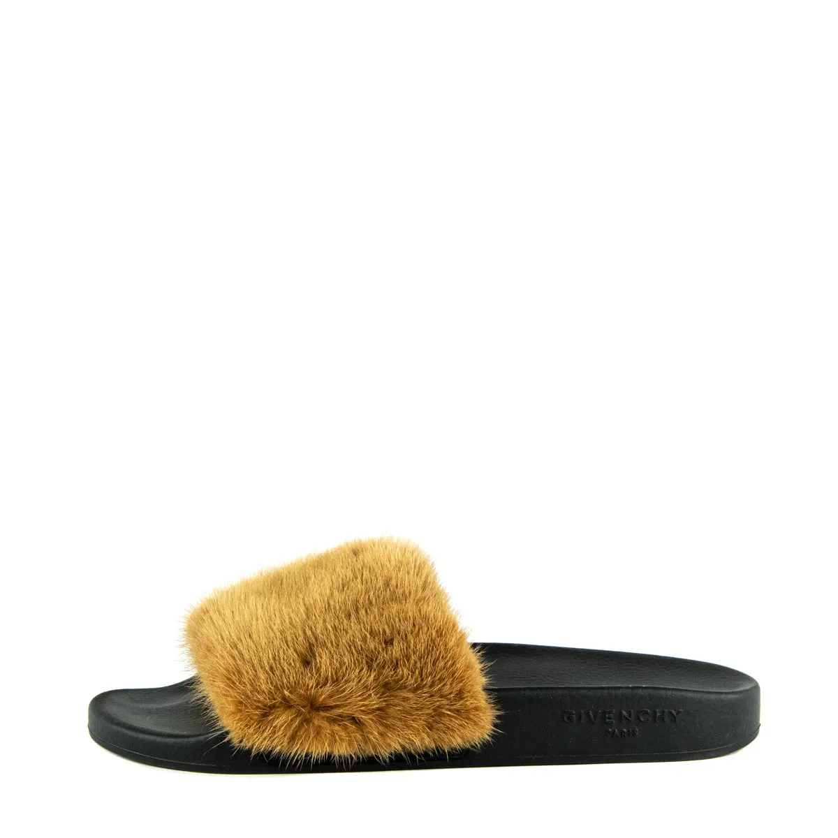 Givenchy Brown Mink Fur Slides Size US 11 | EU 41