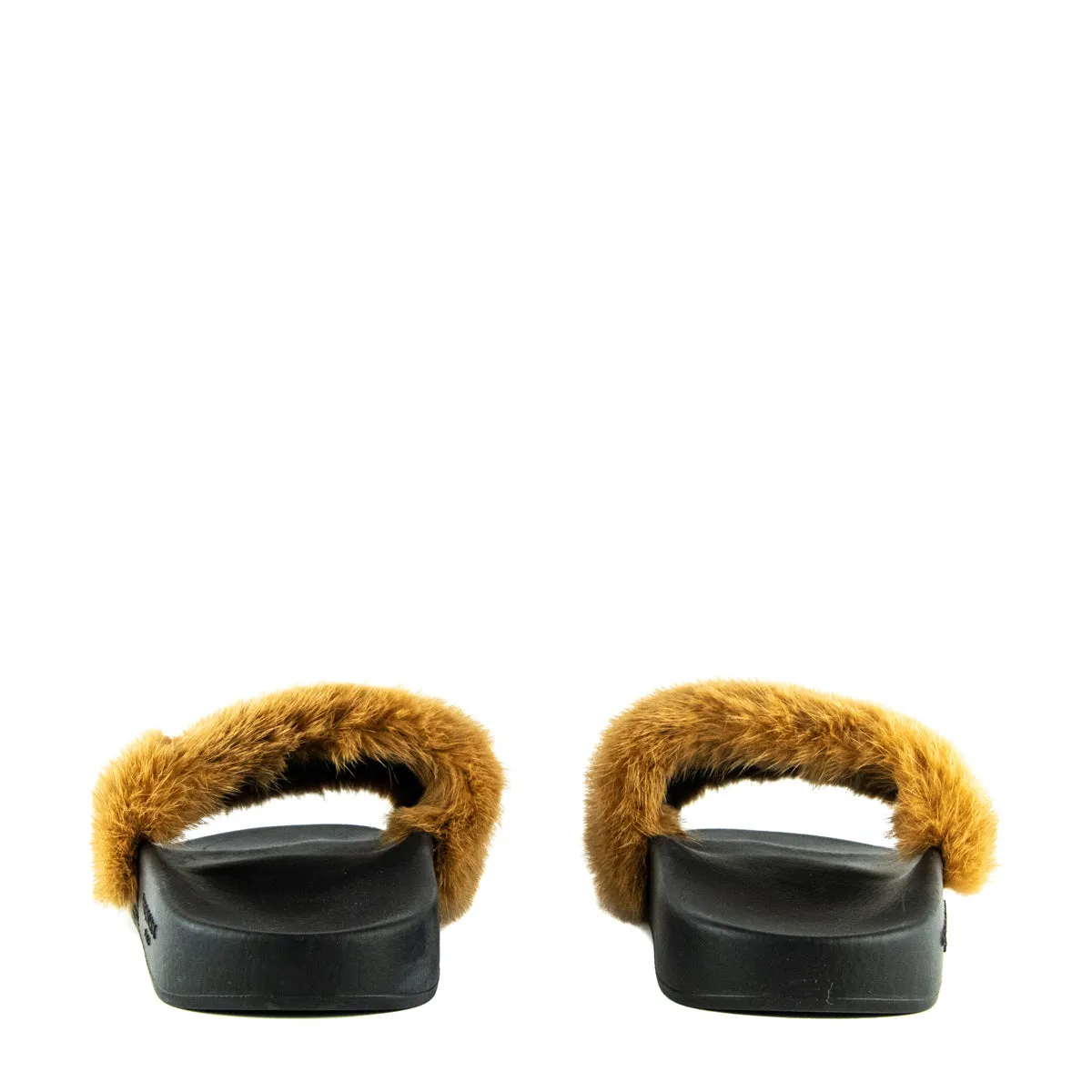 Givenchy Brown Mink Fur Slides Size US 11 | EU 41
