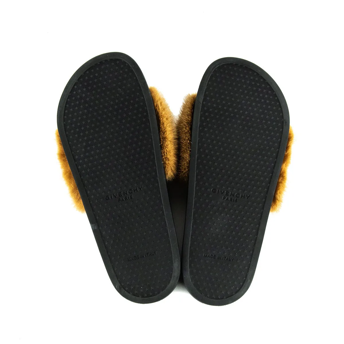 Givenchy Brown Mink Fur Slides Size US 11 | EU 41