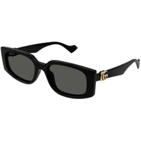 Gucci Gg Logo Rectangle Sunglasses Black