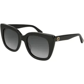Gucci Women's Sunglasses - Black Plastic Cat Eye Shape Frame Grey Lens | GG0163SN 001