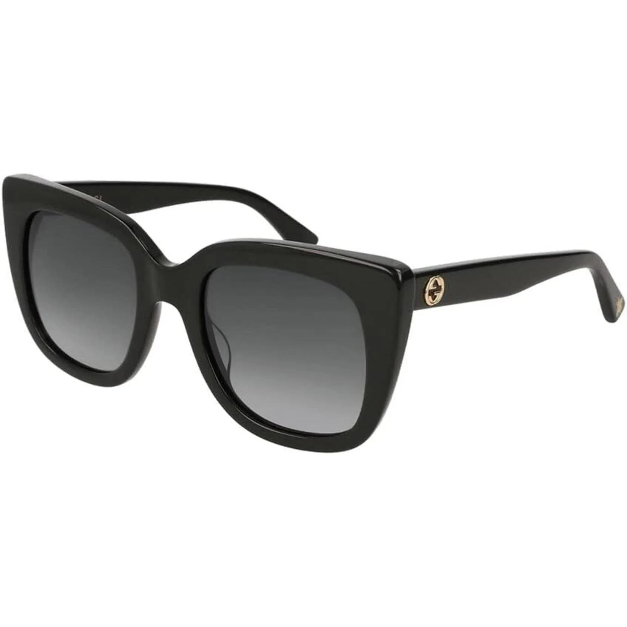 Gucci Women's Sunglasses - Black Plastic Cat Eye Shape Frame Grey Lens | GG0163SN 001
